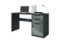 Matte Black and Dark Concrete Desk, WxHxD 129x76x60 cm, 63587BZFF