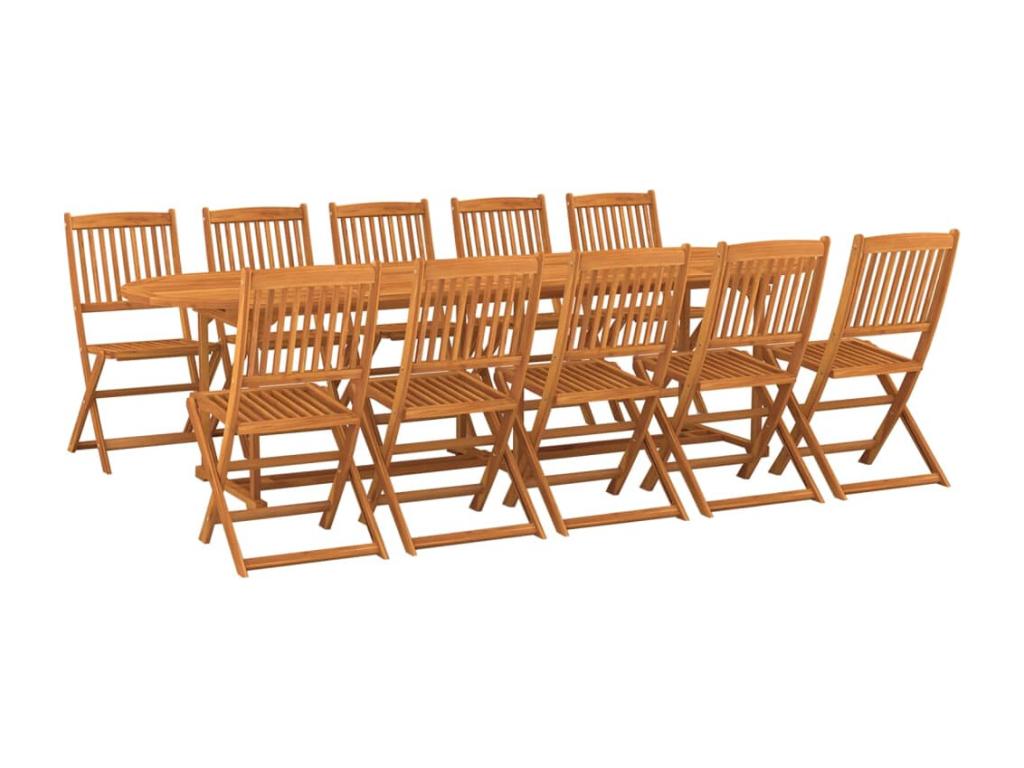 Nidchicshop 11-Piece Solid Wood Garden Dining Set 01182DGTQ