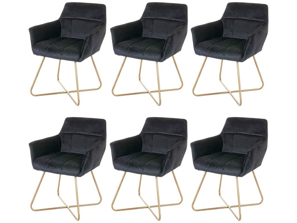 Calmetop-F37 Dining Chairs, Set of 6, Black, 75840KKMT
