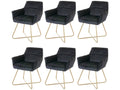 Calmetop-F37 Dining Chairs, Set of 6, Black, 75840KKMT