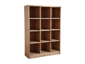 12-compartment bookcase in honey-waxed spruce 76037TMKT
