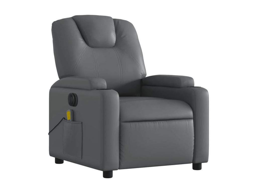 Grey faux leather electric reclining massage chair 15108AASA
