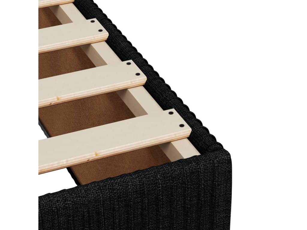 Nidchicshop bed base with mattress, black, 160x200 cm, fabric, 41680LSQW