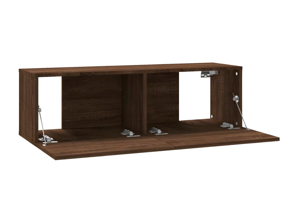 Wall-mounted TV cabinet, brown oak, 100x30x30 cm, engineered wood, 63163IURT