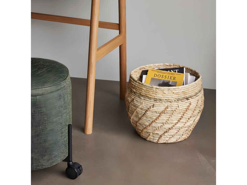 Calmetop 42cm round pouf with storage compartment in Calmetop fabric 15565NZHV