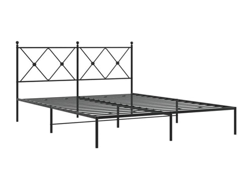 Metal bed frame with black headboard 160x200 cm 52940FDEK