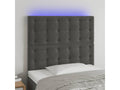 LED Headboard, Dark Grey, 80x5x118/128 cm, Velvet, 74819IAXS