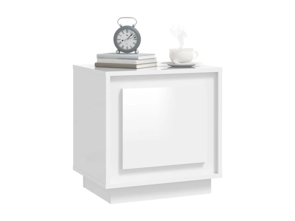 2-piece bedside tables, glossy white, 44x35x45cm, engineered wood, 25928WXVV