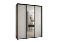 Nidchicshop 3-Door Sliding Wardrobe 235.2/200/60 cm, Black/White/Black, 47217YLYF