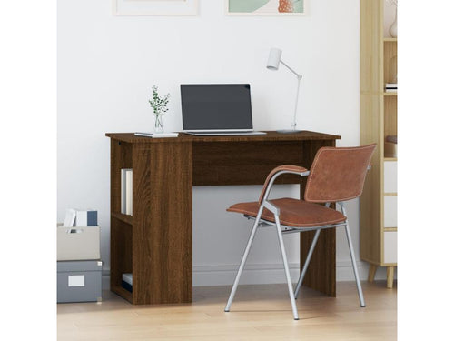 Brown oak desk 100x55x75 cm engineered wood 24688FWNJ