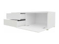 Calmetop 129 TV Stand, White - Glossy Black, 2 Doors, 200x35x45cm, 43411LIAD