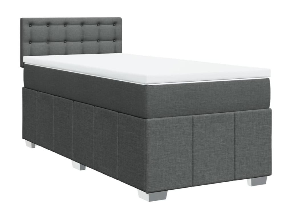 Nidchicshop bed base with mattress, Dark Grey 90x200 cm, Fabric 15092DTXD