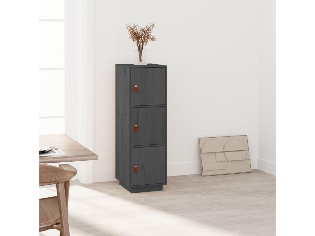 Highboard, Grey, 34x40x108.5 cm, Solid Pine Wood, 71477QGVW