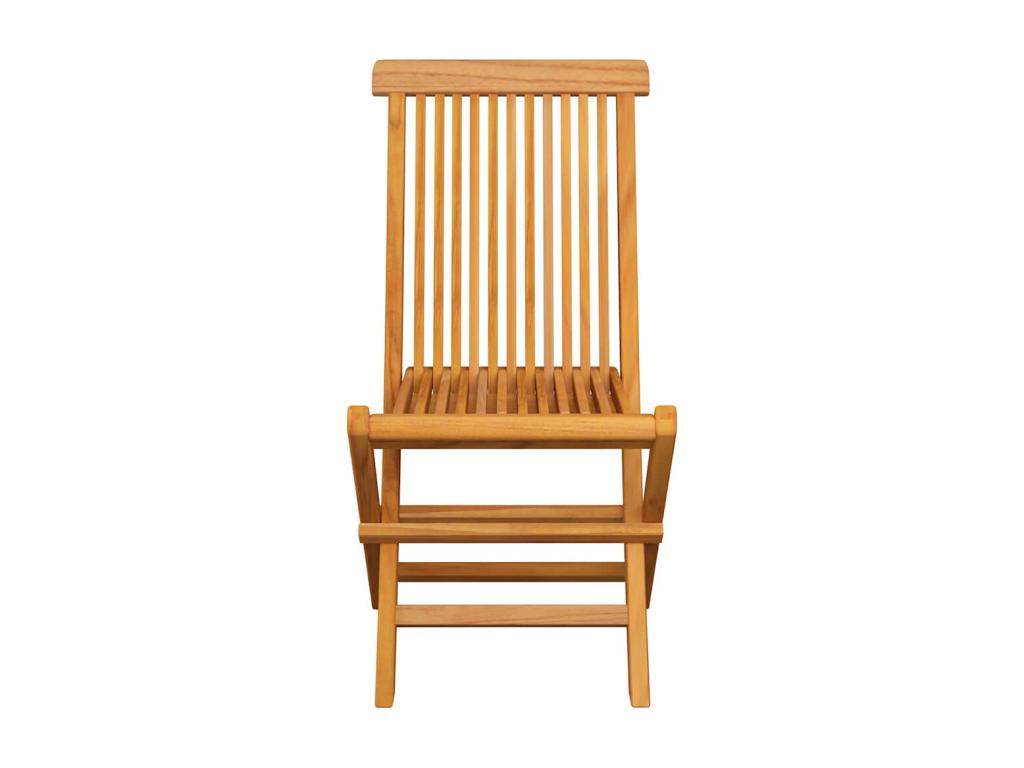 Garden chairs and cream cushions, set of 6, solid teak wood, 07655IFDJ