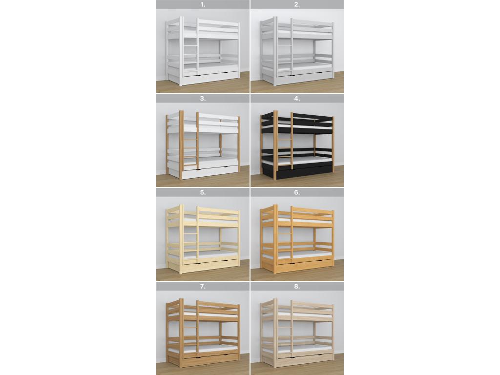 Wooden bunk bed - with drawer N01 Light Pine 120x190 17034IJUR