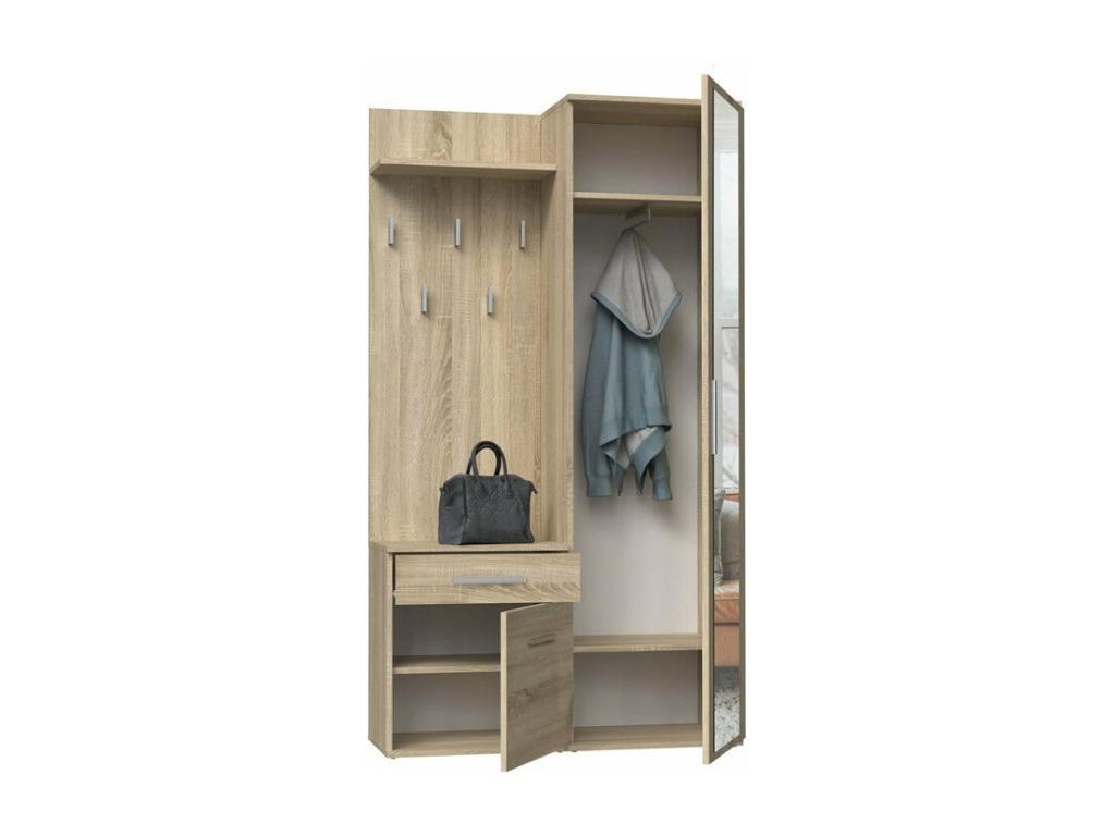 Bohometop wardrobe with mirror, 180x50x35 cm, wood, Bohometop 60973HQOF