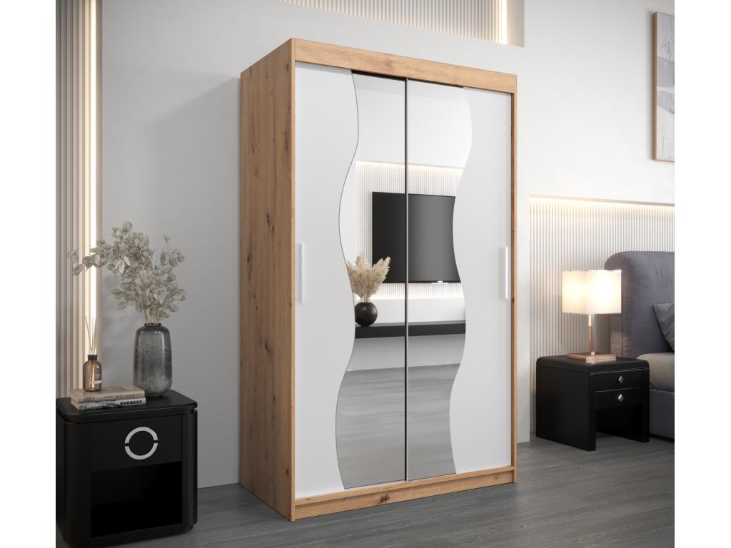 Nidchicshop Sliding Door Wardrobe 200/120/62 2 Doors Nidchicshop/White 00410DVEE