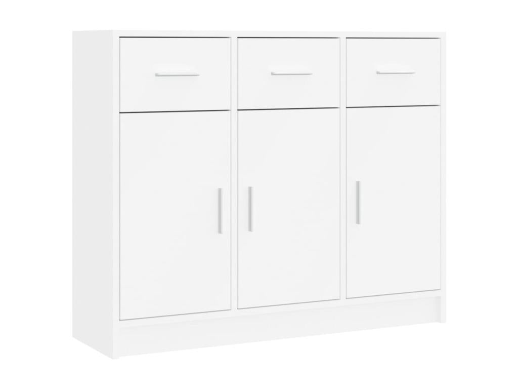 White sideboard 91x28x75 cm engineered wood 09326PQMQ