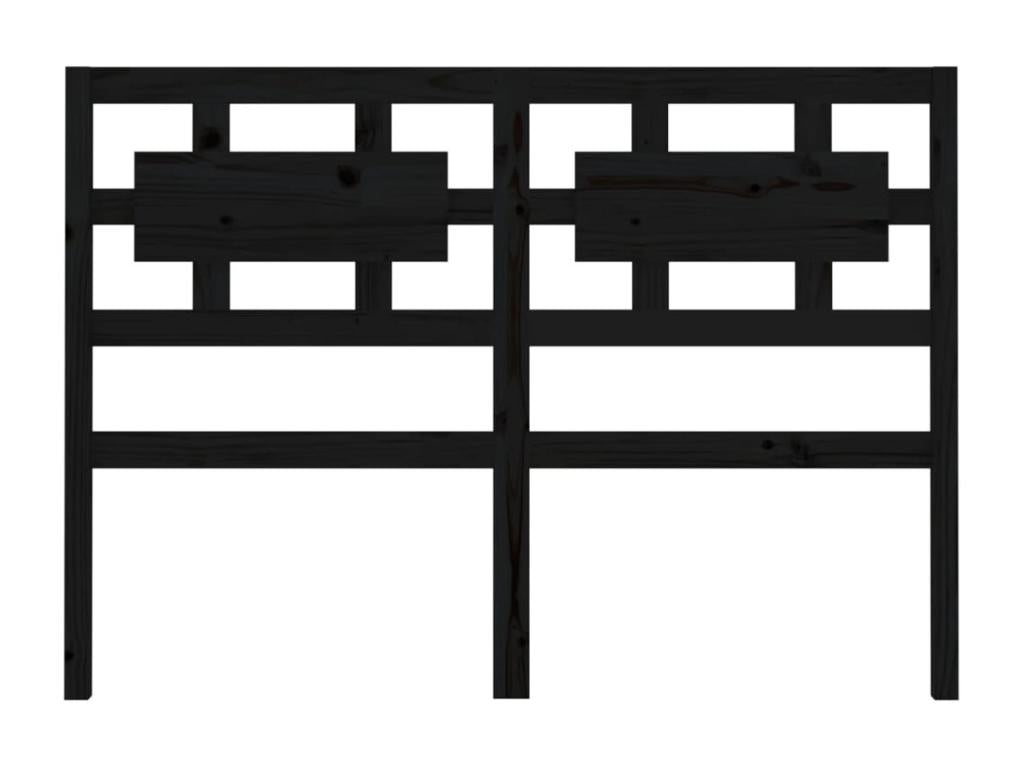 Black Headboard 205.5x4x100 cm Solid Pine Wood 24490EOWR