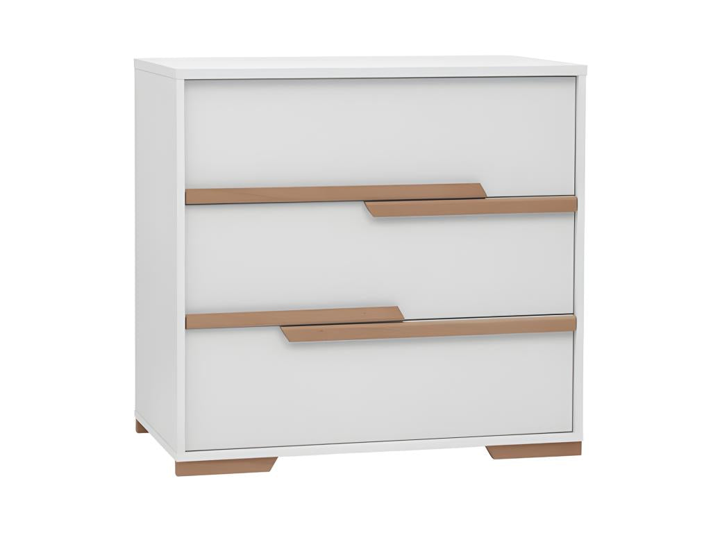 Calmetop 3-drawer chest, white and wood, 90516FNLH