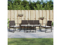 5-piece garden dining set with cushions, brown rattan PP 70405SJCD