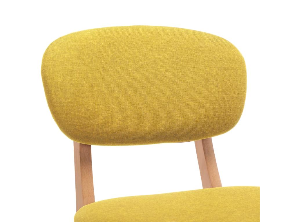 Set of 2 mustard yellow fabric bar stools 94588GGSV