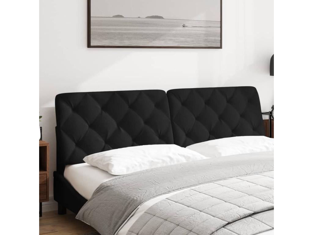 Black velvet headboard cushion, 180 cm, 73153PZSF