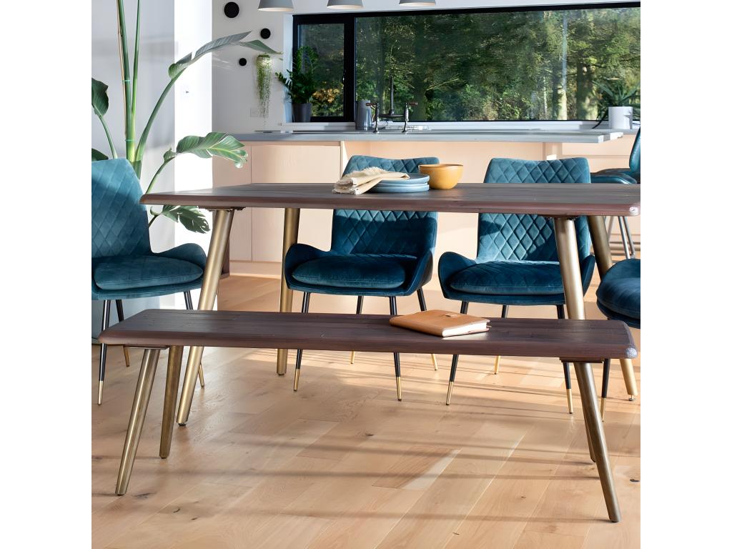 Brown recycled wood bench 140 cm Nidchicshop 93430SHQW