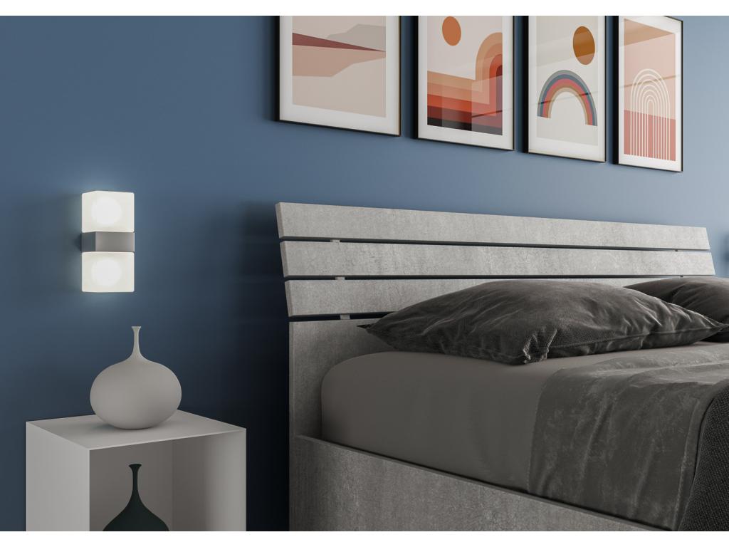 Nidchicshop 04107QRDO Double Raised Storage Bed 160x190 Concrete