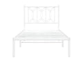Metal bed frame with white headboard 90x190 cm 58622FQCM