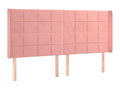 Headboard with wings, Pink, 163x16x118/128 cm, Velvet, 52259BGTM