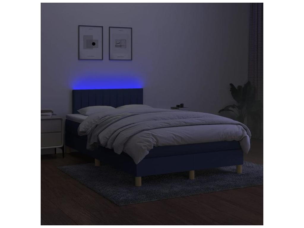 Calmetop bed base with LED mattress, blue, 120x200 cm, fabric, 74517OINQ