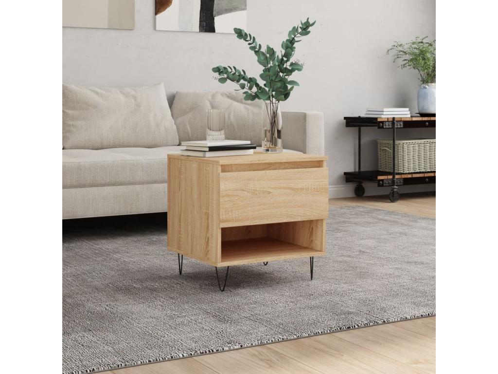 Nidchicshop oak coffee table 50x46x50 engineered wood 39667EQOY