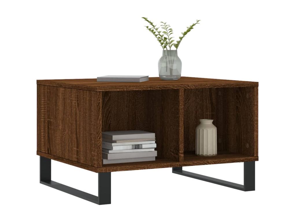Coffee table, brown oak, 60x50x36.5 cm, engineered wood, 91945OVUW