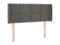 Headboard with wings, Dark Grey, 83x16x78/88 cm, Velvet, 19739HWIX