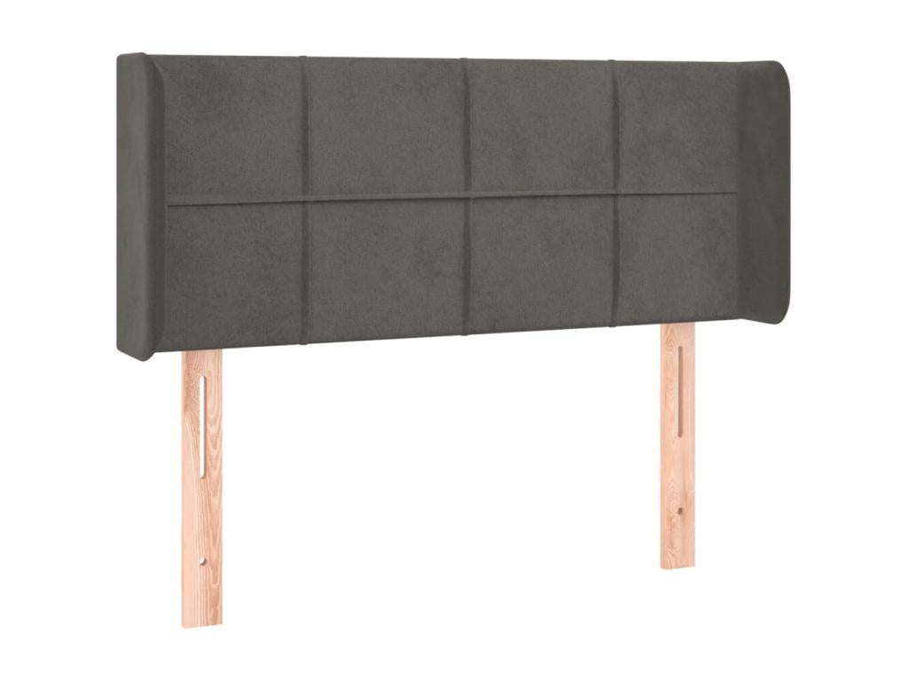 Headboard with wings, Dark Grey, 83x16x78/88 cm, Velvet, 19739HWIX