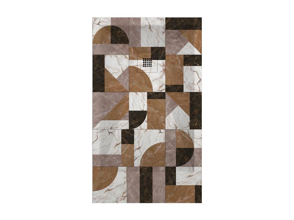 Shower tray 01 Mosaic color, smooth finish, Calmetop 3D color grid - 170x70 cm 20871ZVSW