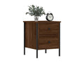 2-piece bedside tables, brown oak, 40x42x50cm, engineered wood, 46729UCGH