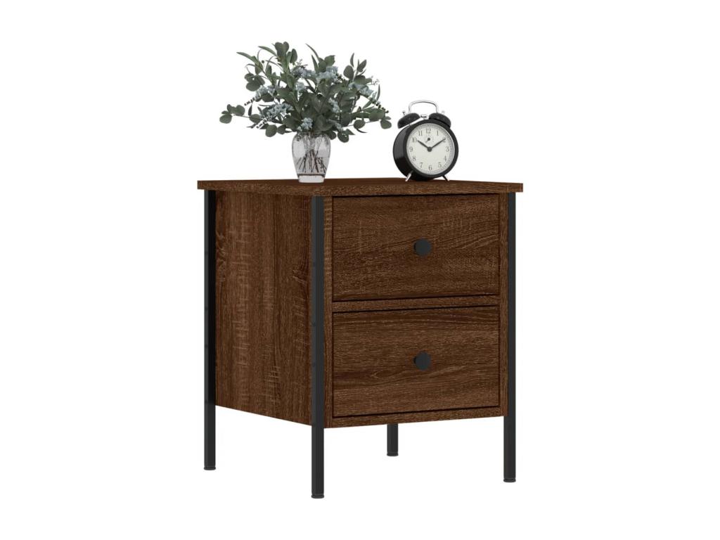2-piece bedside tables, brown oak, 40x42x50cm, engineered wood, 46729UCGH