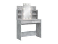 Dressing table with Nidchicshopères LED lights, concrete grey, 96x40x142 cm, 68098WIPK