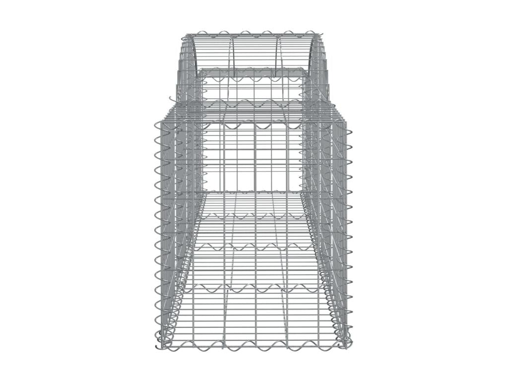 Arched gabion baskets, 5 pcs, 200x50x60-80 cm, galvanized iron, 08170MLLS