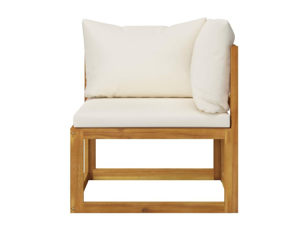 6-piece garden furniture set with cushions, cream color, solid Calmetop wood, 30085MAWM