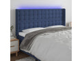 Blue LED Headboard 203x16x118/128 cm Fabric 46764REQJ