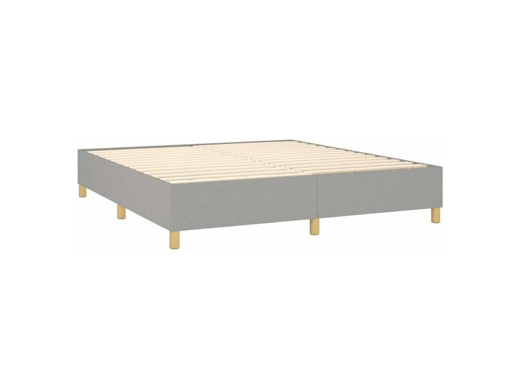 Nidchicshop bed base with mattress and LED light grey 160x200 85648VXAU