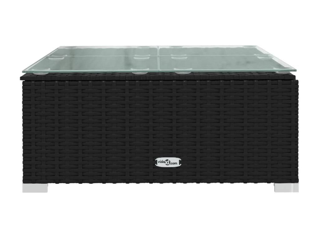 9-piece garden furniture set with cushions, black wicker resin, 36350YJWG