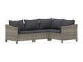 5-piece garden furniture set with cushions, grey woven resin, 45445HTSO