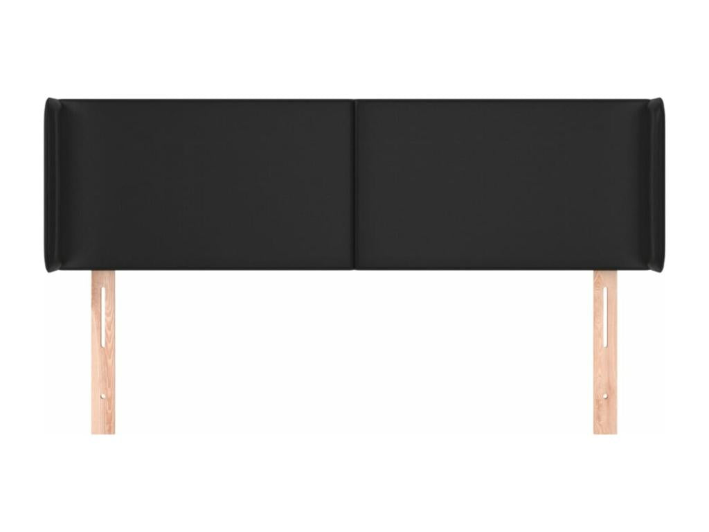 Headboard with wings, black, 147x16x78/88 cm, faux leather, 27491AHGE