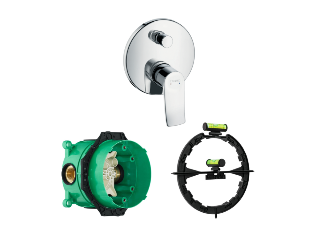 Bohometop Round Chrome Concealed Bath/Shower Mixer Tap with Concealed Body and Tool 84089XPTR