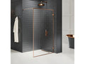 90cm walk-in shower screen in brushed copper with frame, Nidchicshop 98509QQTV