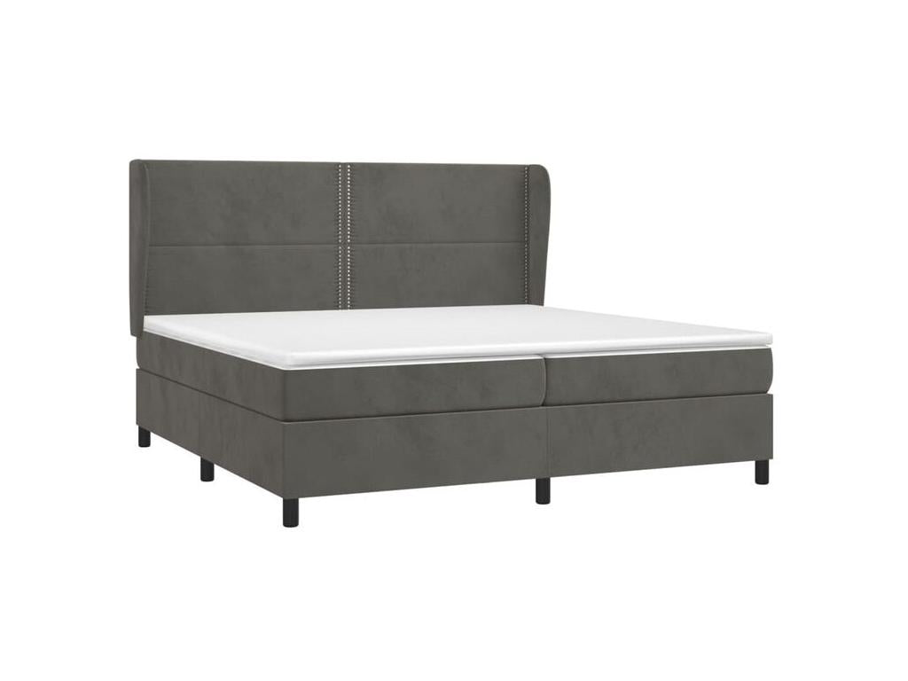 Nidchicshop bed base and mattress, Dark Grey 200x200 Velvet 29700KTRX
